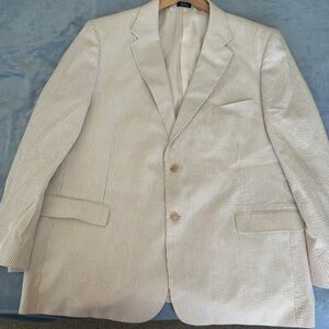 Men's Cream Seersucker Blazer